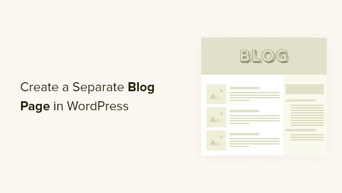 create a separate blog page in wordpress og