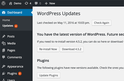wordpress updates 1